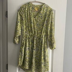 Maeve Yellow and Blue Floral Patterned Dress
